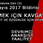 1 Mayıs 2017 Bildirimiz