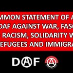 COMMON STATEMENT OF APO and DAF  AGAINST WAR, FASCISM AND RACISM,  SOLIDARITY WITH THE REFUGEES AND IMMIGRANTS!