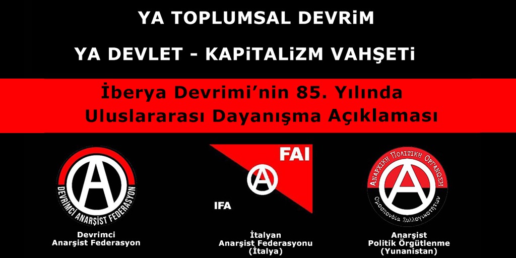 İberya Devrimi’nin 85. Yılında Uluslararası Dayanışma Açıklaması