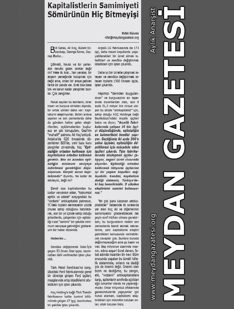 mEYDAN gAZETESİ - köşe yazıarı