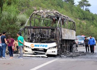 Ölümler Önlem Alınmasına Yetmiyor: 50 Kişiyi Taşıyan Otobüs Seyir Halinde Cayır Cayır Yandı